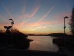 Sonnenuntergang über dem Binnensee in Heiligenhafen